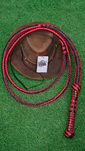 Leather Bull Whip 08 Feet 12 Plaits Genuine Cow Hide leather Equestrian Bullwhip - Picture 1 of 3