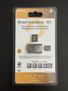 Official Sony Memory Stick Micro M2 2GB Playstation PSP Memory Stick Duo Adaptor - Picture 1 of 2