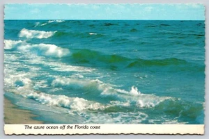 Postal del océano azul de la costa de Florida - vista panorámica de la playa vintage FL 6x4 - Imagen 1 de 2