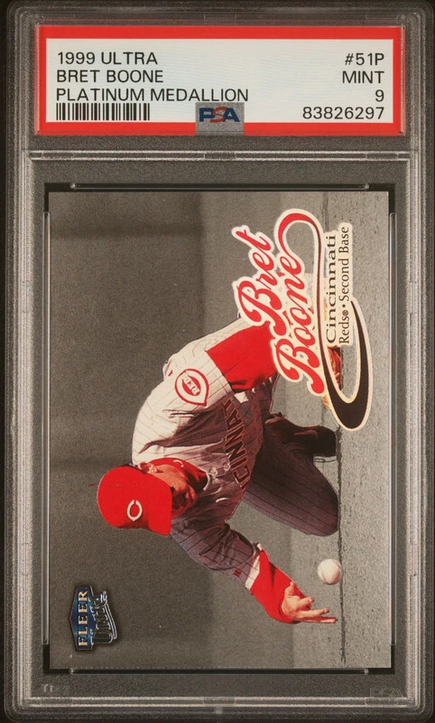 BRET BOONE 1999 FLEER ULTRA PLATINUM MEDALLION PARALLEL /99 PSA 9 POP 1 REDS - Image 1 of 1