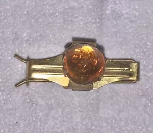 Antiguo Victoriano Cabello Barrette Clip Vidrio Ámbar Pasta Piedra Arco Soporte - Imagen 1 de 6