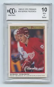 Sergei Fedorov 1990-91 O-Pee-Chee Premier Rookie # 30 Graded BCCG 10 - Picture 1 of 2