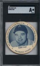 1952 BLUE Dixie Ice Cream Lid Ferris Fain 2 11/16" Velvet RARE SGC