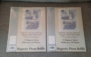 (2) Pk Magnetic Self Stick Photo Picture Refill Pages Fits Up To 8 X 10 Holson - Picture 1 of 4