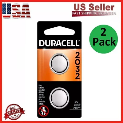 Paquete de 2 baterías de litio Duracell CR2032 3 voltios DL2032 (ECR2032 CR 2032 DL 2032) Foto 1 de 4