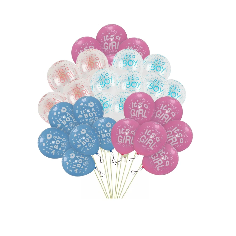 it's girl & it's boy Globo Látex Transparente e Impreso Baby Shower Tema Fiesta Decoración Foto 1 de 1