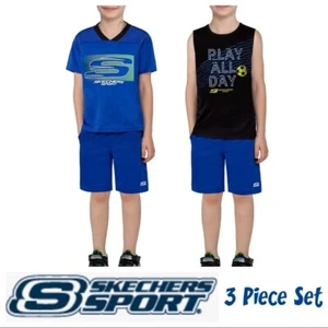 NEW! SKECHERS Boys Kids 3 piece SOCCER Sport Set in Size 4 - Picture 1 of 11