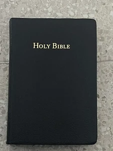 Holy Bible King James Version Dark Blue Leather Red Letter Edition Pre Owned - Foto 1 di 8