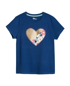Epic Threads Big Girls Short Sleeve Floral Heart Glitter T-shirt - Picture 1 of 1