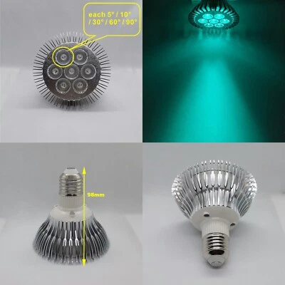 21W Cyan 495nm~500nm LED Lamp Spot Light Bulb PAR30 for Plant Aquarium E26 E27 - Image 1 of 4