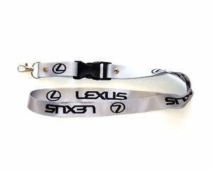 LEXUS Lanyards 1 inch x 22 inch KeyChain ID Badge Cardholder Light GRAY Silver