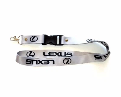 LEXUS Lanyards 1 inch x 22 inch KeyChain ID Badge Cardholder Light GRAY Silver - Image 1 of 4