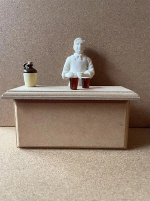 MDF Straight Bar Counter 1:12 Scale Dolls House Miniature (Only Bar Is For Sale) - Image 1 of 4