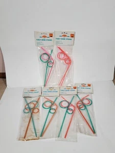 12 Pcs Colorful Drinking Straws Crazy Curly Loop Plastic Straw For Party - Picture 1 of 18
