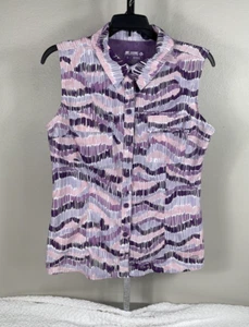 Reel Legends Mariner Purple, Pink, White Sleeveless Vented Shirt Women’s Size S - Picture 1 of 7