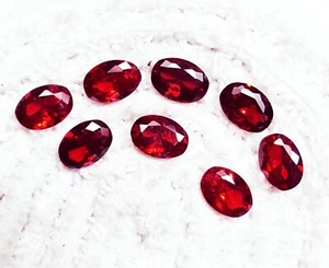 Oval Shape Rad Sapphire SALMON 6x5 mm 8 Pcs Loose Gemstone With Free Gift - Picture 1 of 8