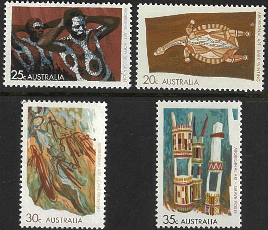 1971 Australian Aboriginal Art Series I MNH Singles Set [20c/25c/30c/35c] Stamps - Image 1 of 1