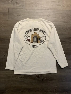 Винтажная футболка 90-х Prison Breakout Run размер M мотоциклист Hells Angels Arizona - Изображение 1 из 4