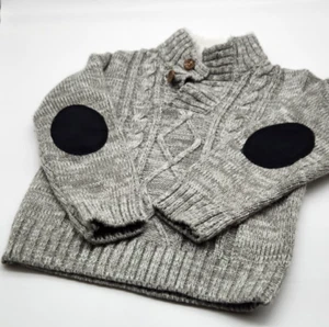 Little Lad Size 5 Pulloever Cable Knit with Elbow Patches Sweater - Picture 1 of 3