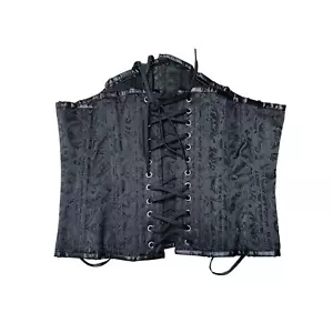 Top corsetto donna nero vintage Y2K gotico taglia 30 senza spalline aderente - Foto 1 di 6