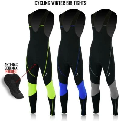 Mens Cycling Bib Tights Super Roubaix Winter Bib Wear Thermal Trosuer Bike Tight - Image 1 of 4