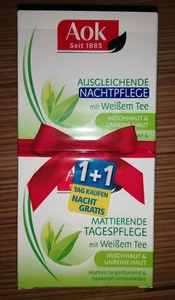 Aok ausgleichende Nachtpflege u mattierende Tagespflege mit weißem Tee Mischhaut - Bild 1 von 5