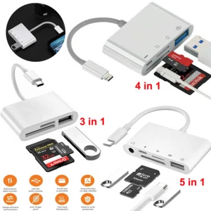 USB to Card Reader Adapter USB Camera Micro SD Memory Slot for iPhone iPad iPod - Picture 1 of 21