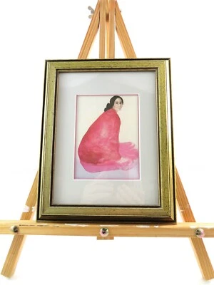 Impresión litográfica arte mate enmarcado mujer navajo Yanaba firmada RC Gorman 7,5X9,5" Foto 1 de 4