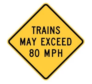 May Exceed 80 MPH Railroad Railway Train Sticker Decal R7322 - Picture 1 of 1