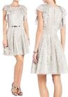 NEW BCBGMAXAZRIA Cynthia Silver Lace Dress Size 8 - Retail 368