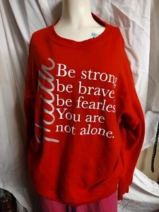 WOUND UP RED FAITH LONG SLEEVES WOMEN'S SWEATSHIRT SIZE EXTRA LARGE 15-17 - Picture 1 of 5