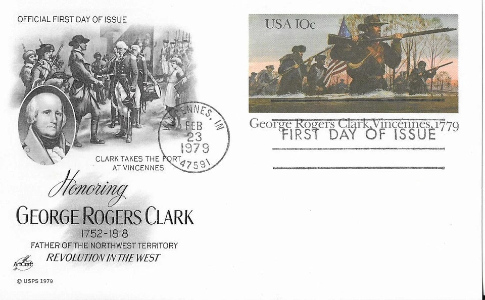 ArtCraft # UX78 George Rodgers Clark postal card - Image 1 of 1