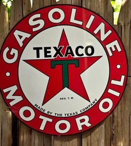LARGE TEXACO Steel  SIGN 36 INCHES DOUBLE SIDED - Picture 1 of 1