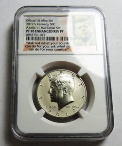Medio dólar Kennedy 2019-S__NGC PF 70 mejorado prueba inversa__Apolo 11 conjunto como nuevo - Imagen 1 de 2