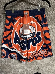Pantalones Cortos Houston Astros Medianos Naranja Azul Mitchell & Ness Jumbotron MLB Nuevos con Etiquetas - Imagen 1 de 4
