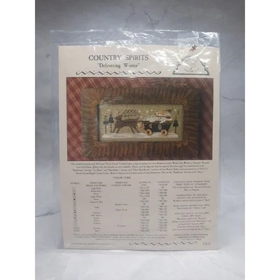 Homespun Elegance Country Spirits Cross Stitch Pattern Delivering Winter - Image 1 of 4