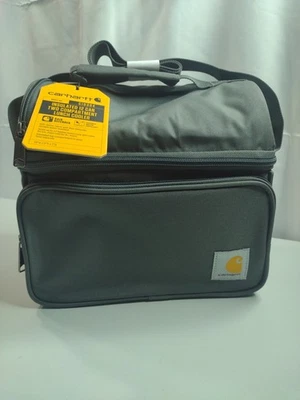 New Carhartt Fully Insulated 12 Can Two Compartment Lunch Cooler Gray, With Tags - Image 1 of 4