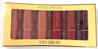 Juego de 6 Labiales Sam Sugar Mate Colores Surtidos Nuevos en Caja - Totalmente Nuevos Foto 1 de 4
