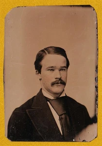 Handsome Well-Knotted Young Gentleman - Artistic Tintype Photograph #1 - Picture 1 of 1
