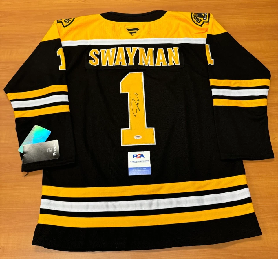 Jeremy Swayman Signed Autographed Boston Bruins Jersey PSA/DNA COA Size XL - Image 1 of 3