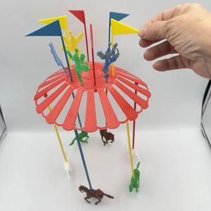 Vintage Wilton Carousel Cake Topper Merry Go Round 1990- MISSING 2 CLOWNS - Picture 1 of 9