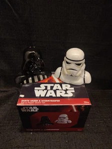DARTH VADER - STORMTROOPER Star Wars Disney Ceramic Salt & Pepper Shaker Set 29 - Picture 1 of 11