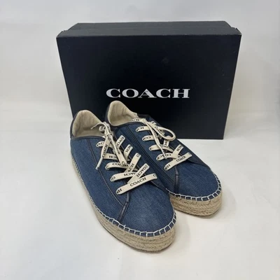 Alpargatas Coach Cate para mujer 7,5 azul denim zapatillas bajas T8 Foto 1 de 4