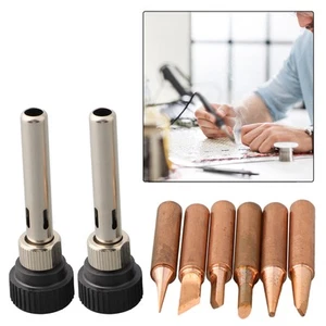 Professional Grade 900MT Copper Soldering Iron Tip and Handle Set (8PCS) - Picture 1 of 24