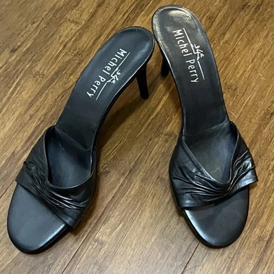 Sandalias de aguja para mujer Michel Perry hechas en Italia color carbón talla 7,5 38EU de $400  Foto 1 de 4