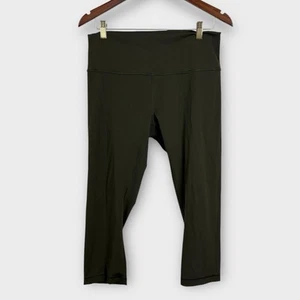 Lululemon Size 12 Wunder Under Crop Hi-Rise Full-On Luxtreme 21" Olive Green - Picture 1 of 4