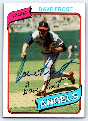1980 Topps Dave Frost #423 Autograph / Signed in person California Angels - Image 1 of 2