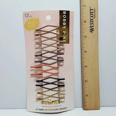 6 pares = paquete de 12 pasadores SCUNCI en forma de diamante Foto 1 de 4