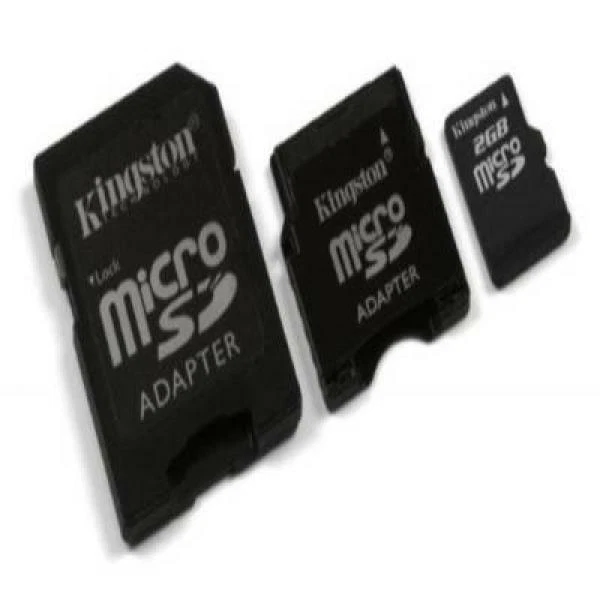 Kingston 2 GB microSD Flash Memory Card with SD miniSD Adapter (SDC/2GB-2ADP) - Image 1 of 1