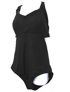 Calia Carrie Underwood Badeanzug Einteiler 16 schwarz Cut Out V-Ausschnitt integrierter BH - Bild 1 von 11